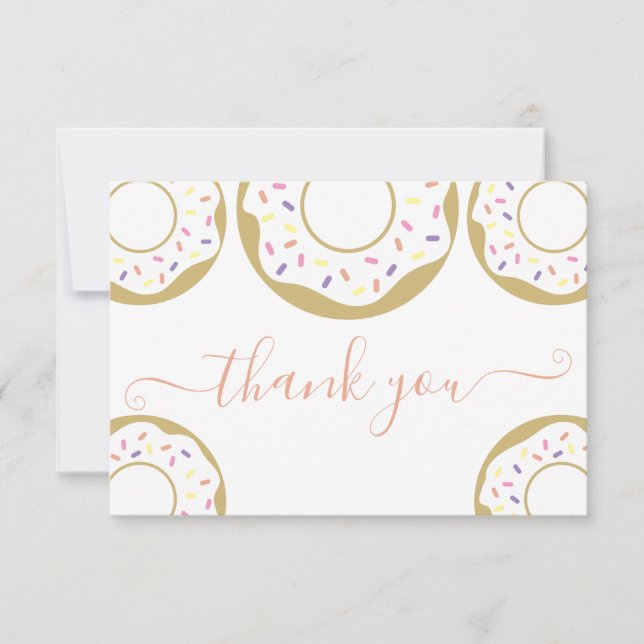 Tarjeta De Agradecimiento Donut Espolvoreada con amor Bebé Sprinkle Gracias (Anverso)