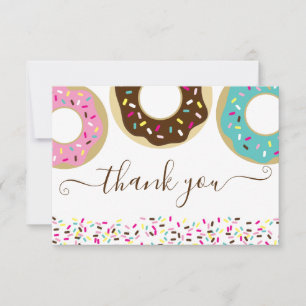 Tarjeta De Agradecimiento Donut Espolvoreada con amor Bebé Sprinkle Gracias