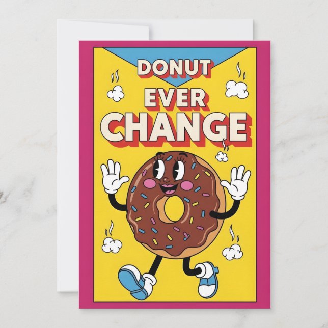 Tarjeta De Agradecimiento Donut Ever Change cute donut pun gift lover (Anverso)