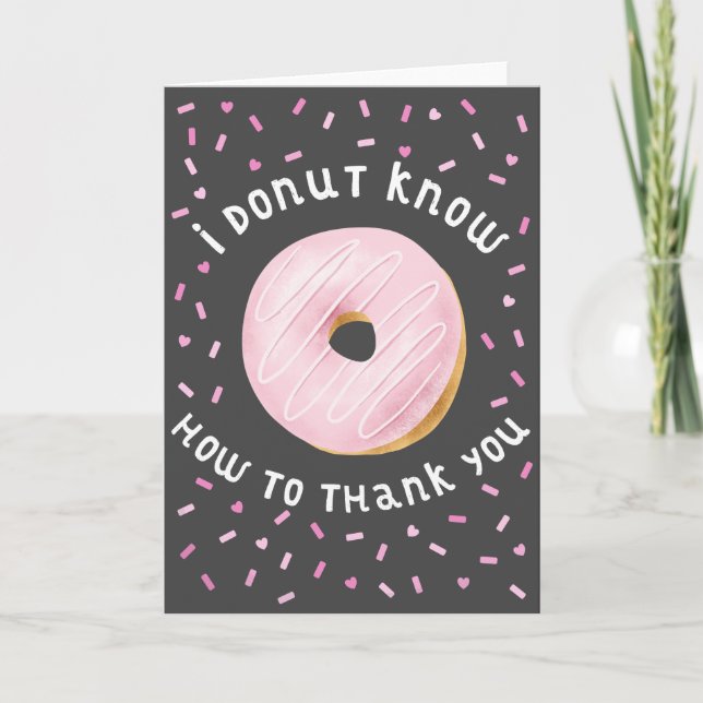 Tarjeta De Agradecimiento Donut rosado y rociadores (Anverso)