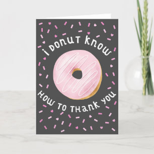 Tarjeta De Agradecimiento Donut rosado y rociadores