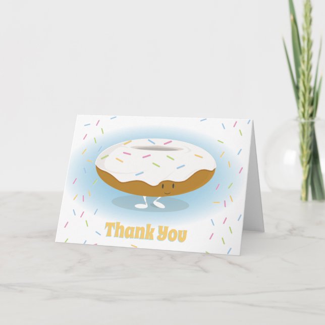 Tarjeta De Agradecimiento Donut Sprinkles Personalizado de comida (Anverso)