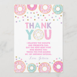 Tarjeta De Agradecimiento Donut Thank You Card Donut Groll Fiesta Pink Gold