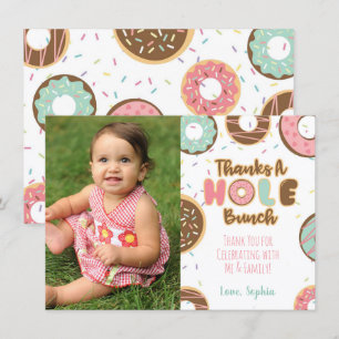 Tarjeta de agradecimiento Donut Thanks a Hole Bunc