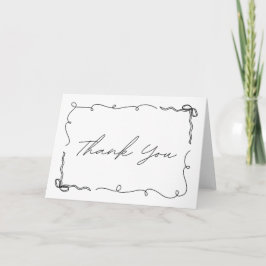 Tarjeta De Agradecimiento Doodle Elegante de Arco Dibujado a Mano Chic Fiest