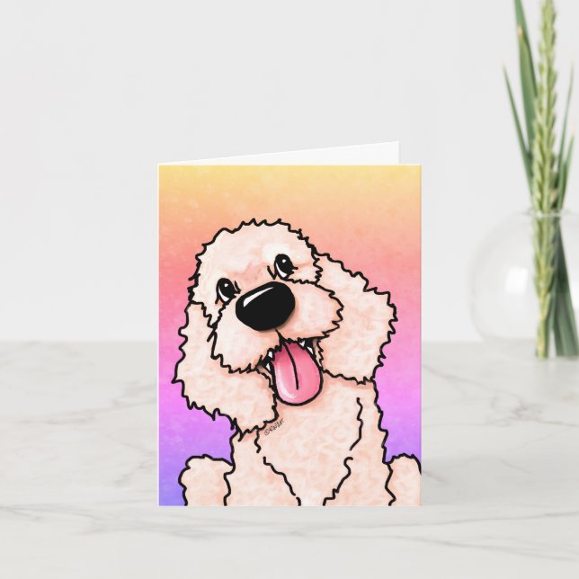 Tarjeta De Agradecimiento Doodle sonriente de KiniArt Gracias (Anverso)