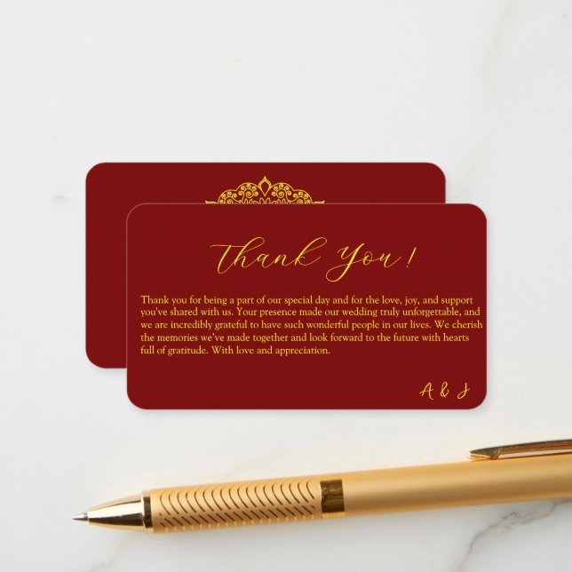 tarjeta de agradecimiento dorado mandala (Anverso/Reverso In Situ)