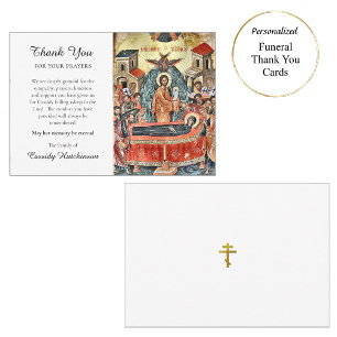 Tarjeta De Agradecimiento Dormición de la Theotokos Funeral Ortodoxo