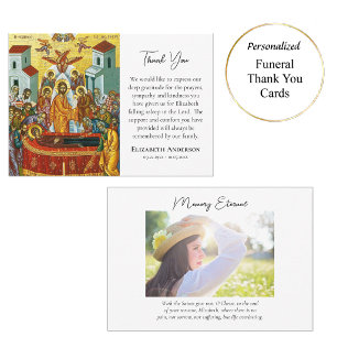 Tarjeta De Agradecimiento Dormición de la Theotokos (Virgen María) Funeral