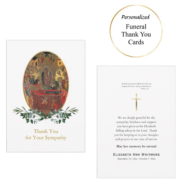 Tarjeta De Agradecimiento Dormición del funeral ortodoxo de Theotokos (Subido por el creador)