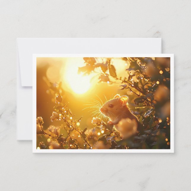 Tarjeta De Agradecimiento Dormouse en Surrey Hedge Sunrise (Anverso)