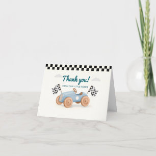 Tarjeta De Agradecimiento Dos Autos de Carreras Rápidos Niño Cumpleaños 2 Gr