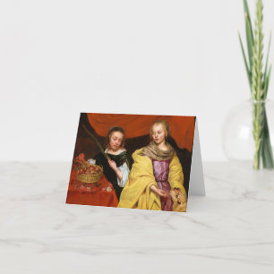 Tarjeta De Agradecimiento Dos Chicas como San Agnés y San Dorotea