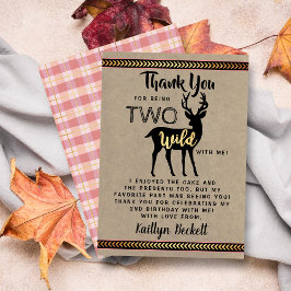 Tarjeta De Agradecimiento Dos Chicas silvestres Woodland Deer segundo cumple