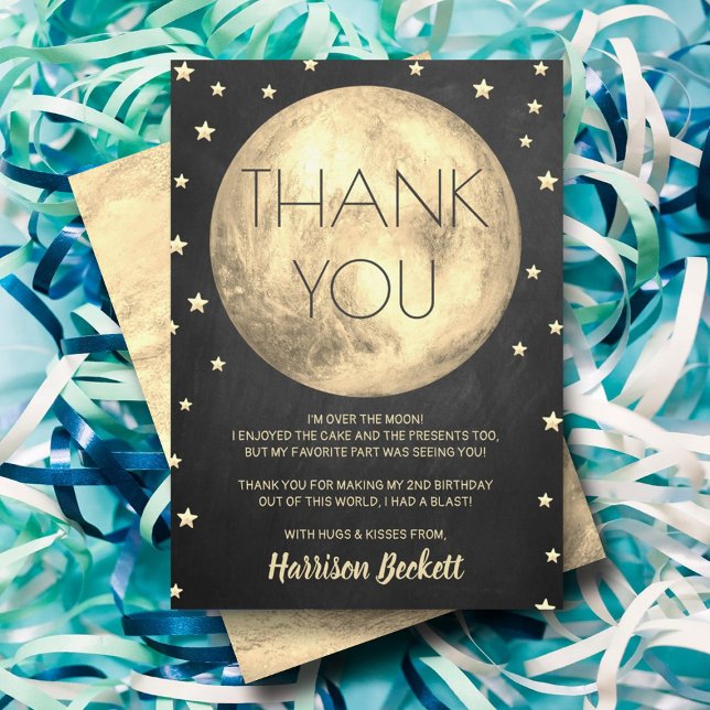 Tarjeta De Agradecimiento Dos El Segundo Cumpleaños De La Luna (Subido por el creador)