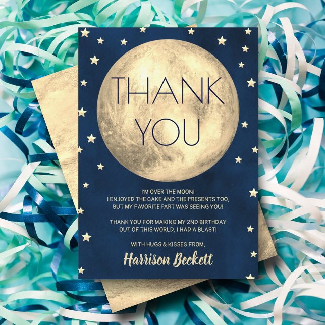 Tarjeta De Agradecimiento Dos El Segundo Cumpleaños De La Luna (Subido por el creador)