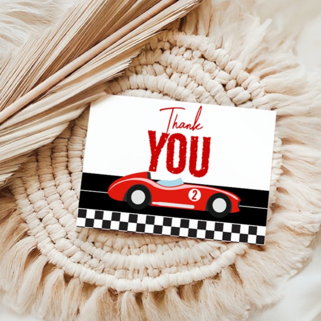 Tarjeta De Agradecimiento Dos Fiestas del segundo cumpleaños de Fast Race Ca (Subido por el creador)