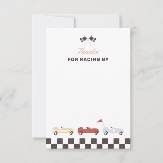 Tarjeta De Agradecimiento Dos Fiestas del segundo cumpleaños de Fast Race Ca (Anverso)