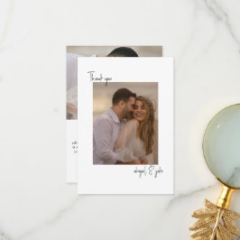 Tarjeta De Agradecimiento Dos fotos Boda Mensaje Gracias