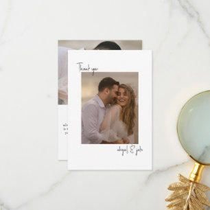 Tarjeta De Agradecimiento Dos fotos Boda Mensaje Gracias