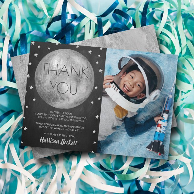 Tarjeta De Agradecimiento Dos fotos del segundo cumpleaños de la luna (Subido por el creador)