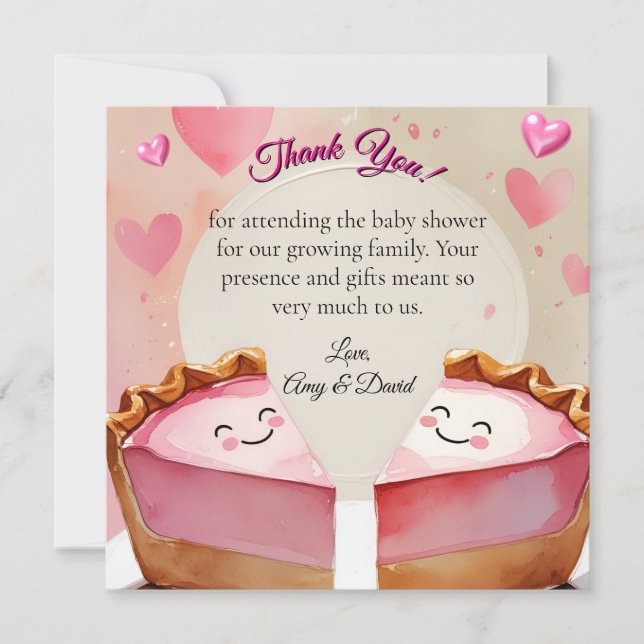 Tarjeta De Agradecimiento "¡Dos guisantes dulces en un pie!" - Ducha gemela  (Anverso)