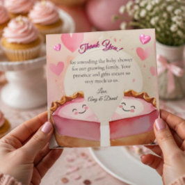 Tarjeta De Agradecimiento "¡Dos guisantes dulces en una tarta!" – Cumpleaños