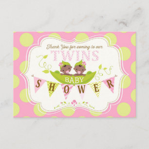 Tarjeta De Agradecimiento Dos guisantes en chicas africanos de un gemelo de