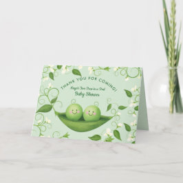 Tarjeta De Agradecimiento Dos guisantes en un Baby Shower de Pod