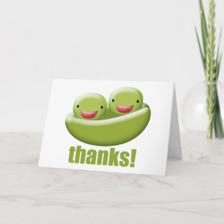 Tarjeta De Agradecimiento Dos Guisantes En Un Pod Dando Gracias