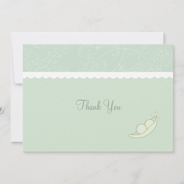 Tarjeta De Agradecimiento Dos guisantes en una vaina le agradecen (Anverso)