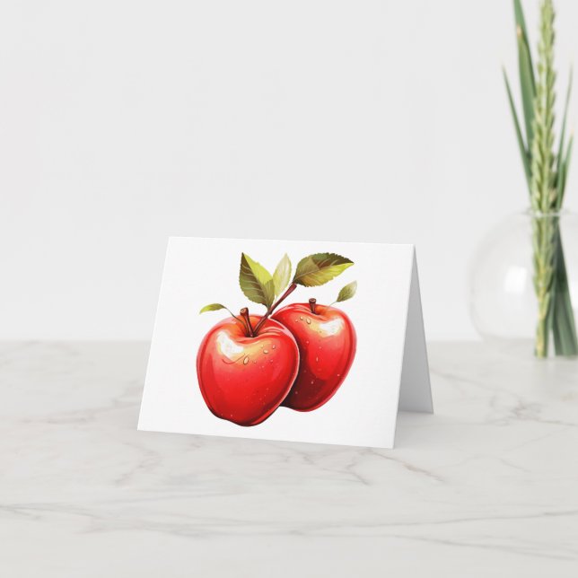 Tarjeta De Agradecimiento Dos manzanas rojas (Anverso)