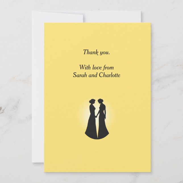 Tarjeta De Agradecimiento Dos novias (Anverso)