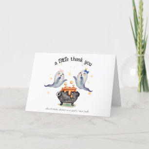 Tarjeta De Agradecimiento Dos pequeños abucheos fantasma en Baby Shower