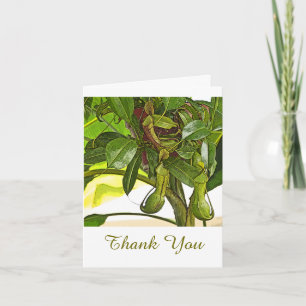 TARJETA DE AGRADECIMIENTO DOS PLANTAS DE PITCHER/GRACIAS/TEXTO DE PERSONALIZ