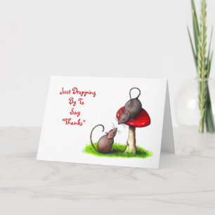 Tarjeta De Agradecimiento Dos Ratones Y Toadstool: Diciendo Gracias: Aragrad