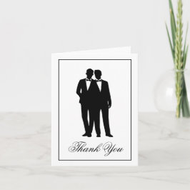 Tarjeta De Agradecimiento Dos siluetas de los novios le agradecen las