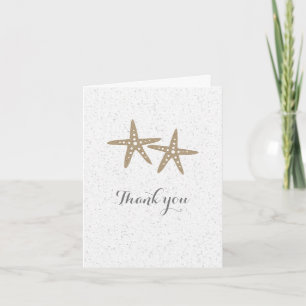 Tarjeta De Agradecimiento Dos Starfish Beach Wedding Gracias Fold Card