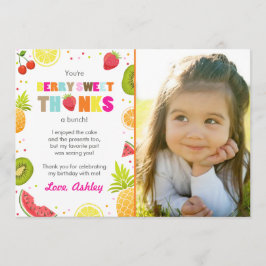 Tarjeta De Agradecimiento dos tti Frutti Fiesta Fruit cumpleaños Gracias Tar