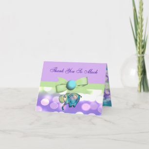Tarjeta De Agradecimiento Dosis espumosas Elefante Pastel Baby Shower CSTM4