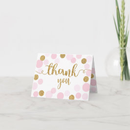 Tarjeta De Agradecimiento Dosis rosadas de rociadores de oro Gracias