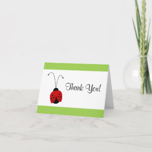 Tarjeta De Agradecimiento Dot De Polka De Ladybug Rojo