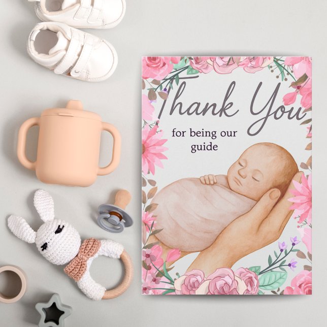 Tarjeta De Agradecimiento Doula Appreciation Card | Labor Support Gift Pink (Subido por el creador)