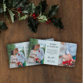 Tarjeta De Agradecimiento Dove Blue Mistletoe Merry Casados Navidades Gracia