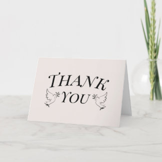 Tarjeta de agradecimiento Dove elegante plegada