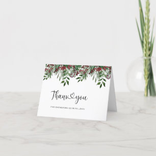 Tarjeta De Agradecimiento Doy las gracias por la ducha de bebé en evergreen