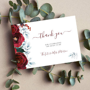 Tarjeta De Agradecimiento Doy las gracias por la ducha de novia floral de in