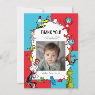 Tarjeta De Agradecimiento Dr. Seuss - Caracteres   Cumpleaños de los niños