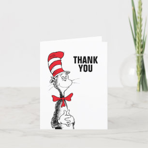 Tarjeta De Agradecimiento Dr. Seuss   Gato en el Sombrero Cumpleaños Agradec