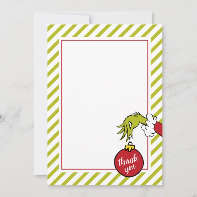 Tarjeta De Agradecimiento Dr. Seuss | Oh Boy Grinch Baby Shower Gracias (Anverso)